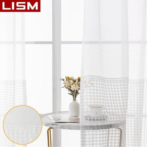 LISM Embroidered Curtain Tulle Curtains for Living Room Bedroom Curtains for the Room Kitchen Finished Window Treatment Blinds