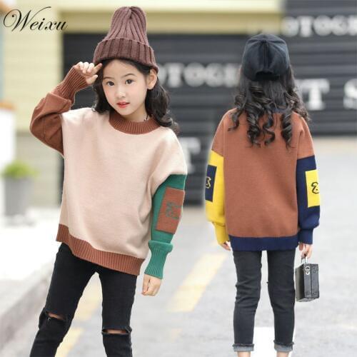 Sweater for The Girl Winter Autumn Childrens Knitted Pullover Sweaters Toddler Kids New Year Tops Clothes for Girls 11 12 Years