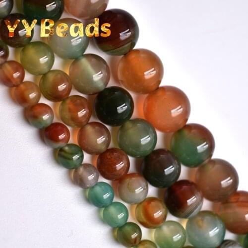 High Quality Natural Green Peacock Agates Beads 4 6 8 10 12mm Smooth Beads For Jewelry Making DIY Charms Women Necklaces 15"
