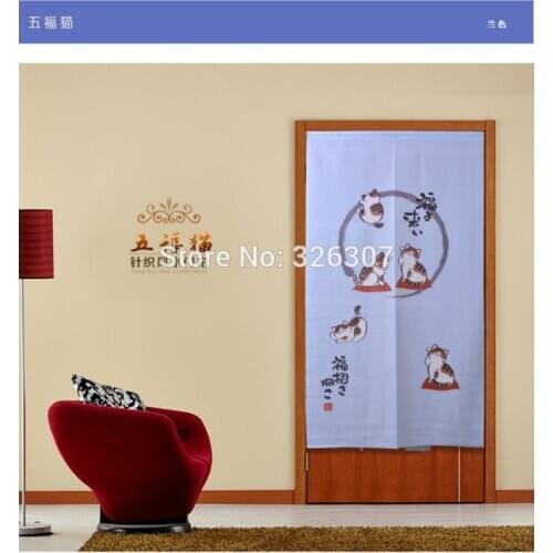 Taiwan Japan cute five cats cloth curtain home act portiere hangings 85cmx150cm 100% Polyester Thicken Door Curtain