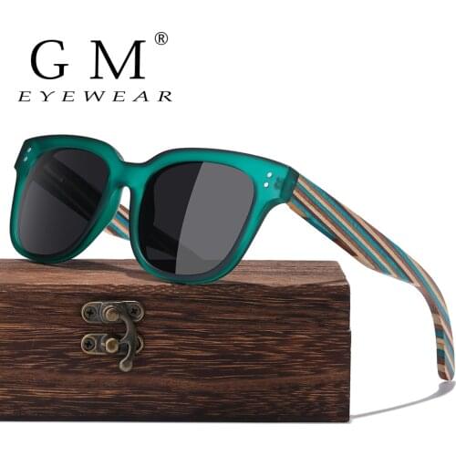 GM Natural Handmade Wood Sunglasses Women Sun Glasses Brand Design Original Color Glasses Oculo S5089