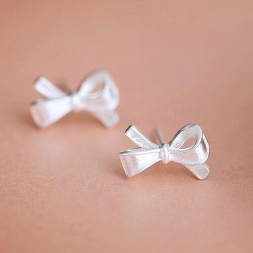 Womens 100% 925 Sterling Silver Jewelry Fashion Cute Tiny Butterfly Know Stud Earring Gift for School Girls Kids Lady