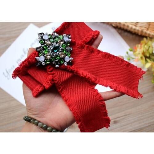 16.5*13CM Fashion Large Bow Embroidered Bow Tie Shirt Dress s Fake Collar Pin Neck Pin Female