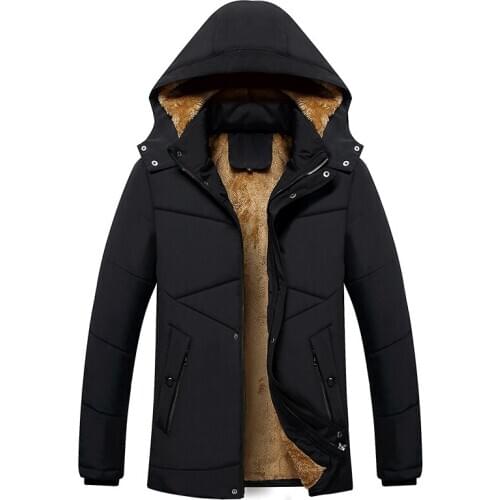 Winter padded coat mens mid-length middle-aged and elderly padded jacket mens Korean style slim-fit plus size jacket