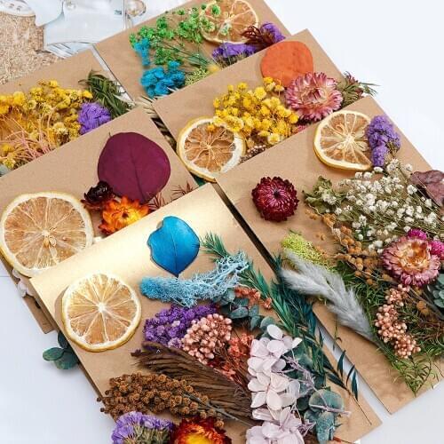 Random 1 Box Natural Dried Flowers Leaf Nail Decor 3D Dry Beauty Nail Art Decals Jewelry UV Gel Polish Manicure