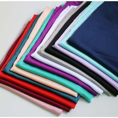 100cm*148cm Quality Polyester Satin Crepe Fabric Charmeuse Dress Scraf Material Plain Dyed