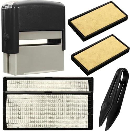 1 Pcs Custom Personalised Self Inking Rubber Stamp Kit Business Name Address DIY pjop