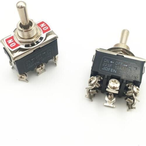10pcs Momentary Toggle Switch 223F 6-Pin 3 Position ON-OFF-ON DPDT 15A 250VAC Automatic Reset Self-reset Switches