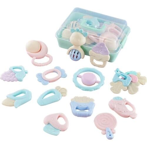 13Pcs Baby Rattles Toys Set Infant Teething Rattles Grab And Spin Rattles Good Heat Resistance Can High Temperature Disinfection