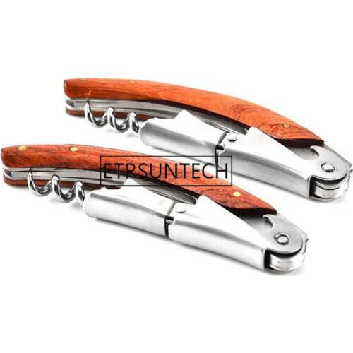 200pcs High Quality Wood Handle Professional Wine Opener Multifunction Portable Screw Corkscrew Wine Bottle Opener Cook Tools