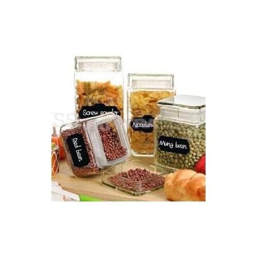 3 Sheets/36Pcs PVC Blackboard Sticker Kitchen Craft Stickers For Jar Organizer Can Labels Chalkboard Home Decor