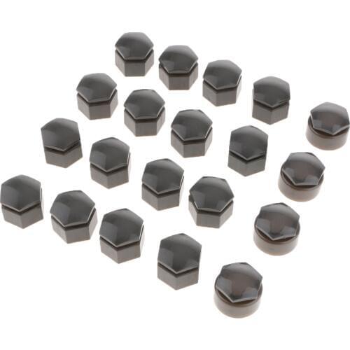 40pcs 22mm Car Wheel Nut Covers Hub Screw Dust Cover Caps Gray for Audi Q7