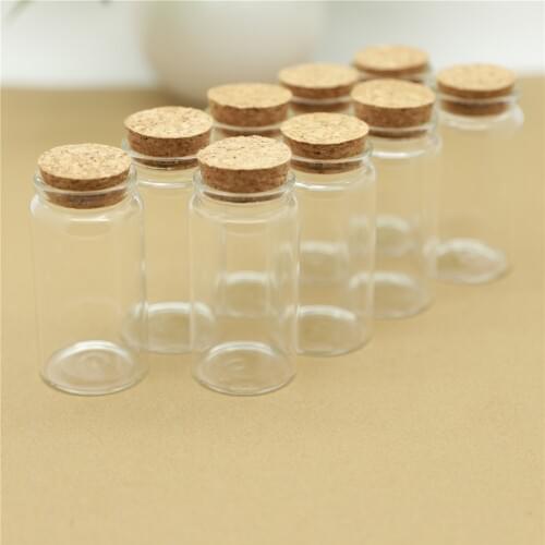 6 Pieces 47*90mm 100ml Cork Glass Bottle Stopper Spicy Storage Jar Bottle Containers Glass Spice Candy Jars Vials DIY Craft