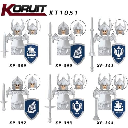 60pcs kt1051 Medieval Knights Group Building Block Military Dwarf Elves Accessories Warrior Model Parts DIY Toys for Children