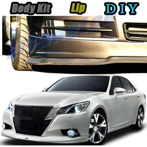 Car Bumper Lip Front Spoiler Skirt Deflector For TOYOTA Crown / Majesta Tune Car Modified Body Kit VIP Hella Flush Lips