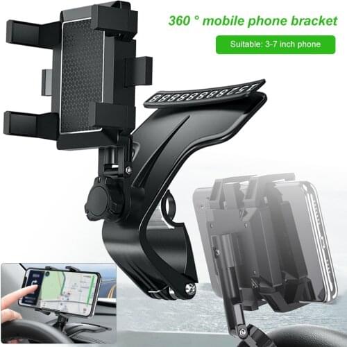 Car Dashboard Mobile Phone Bracket 360 Degree Rotation GPS Stand Phone Holder Universal Mobile Phone Clip Mount Stand Bracket