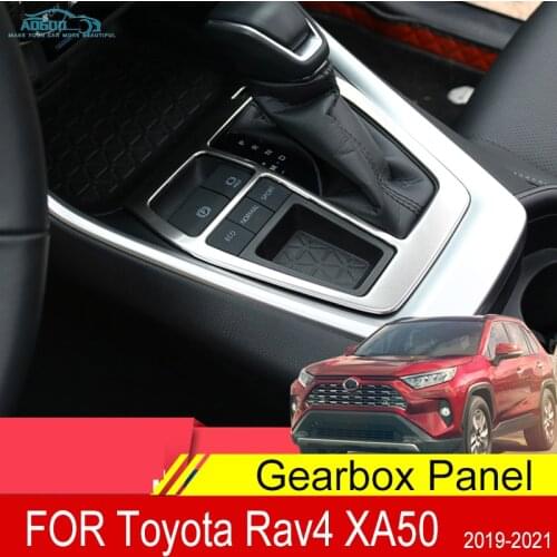 For RAV4 XA50 2019 2020 Car Console Gearbox Panel Trim Frame Cover Sticker Strips Garnish Decoration Stainless Steel Material