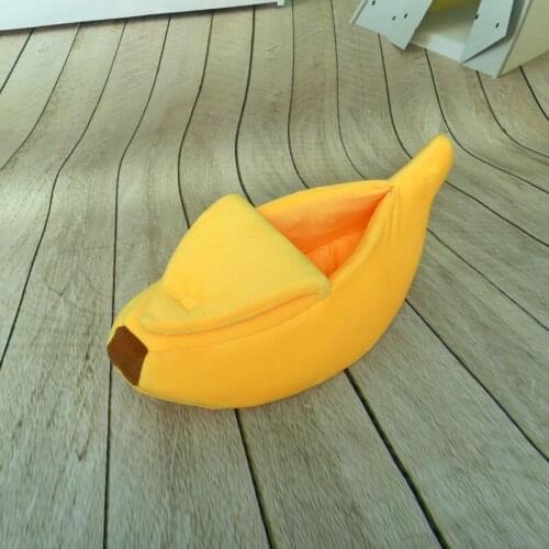 Dog kennel cat kennel pet kennel mat cartoon shape banana kennel golden retriever dog bed winter warm suitable for 1-20 kg pets