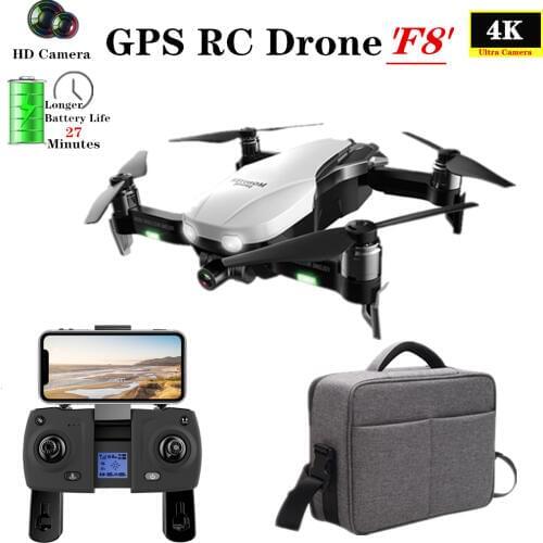 RC Drone F8 GPS Drone with Wifi FPV 4K HD Camera Brushless Quadcopter Distance 1200m Fly 27 Mins VS F11 K1 SG906 X12 Dron