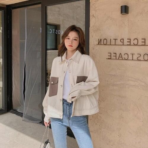 Jean Jacket Women Clothes Oversized Jeans Denim Coat Korean Coats Spring Fall 2021 New Jackets For Women Patchwork Casual Loose