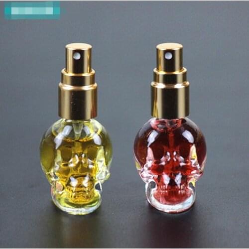 Skull perfume bottle Mini Travel Unique PersonalitY Skull Shape Empty Glass Perfume Bottle Small Sample Portable Parfume Bottles