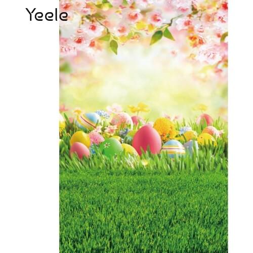 Yeele Spring Easter Eggs Green Grass Flowers Butterfly Photography Backdrop Photographic Decoration Backgrounds For Photo Studio