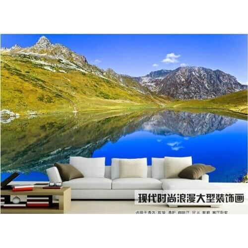 Custom photo 3d wallpaper Non-woven mural 3d wall murals wallpaper for walls 3 d Mountain plateau lakes decoration painting