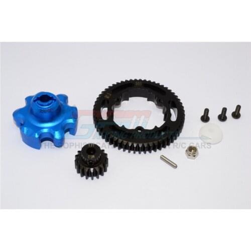GPM ALUMINIUM GEAR ADAPTER+STEEL SPUR GEAR 55T+MOTOR GEAR 17T For TRAXXAS X-MAXX RC Upgrade