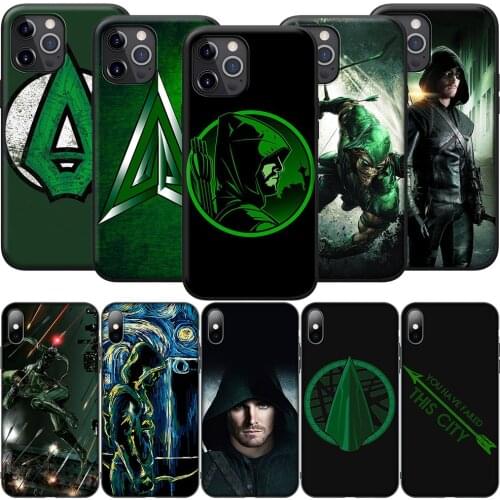 GX79 Green Arrow Silicone Soft Case for iPhone 12 Mini 11 Pro XS Max XR X 8 7 6 6S Plus 5 5S SE 2020