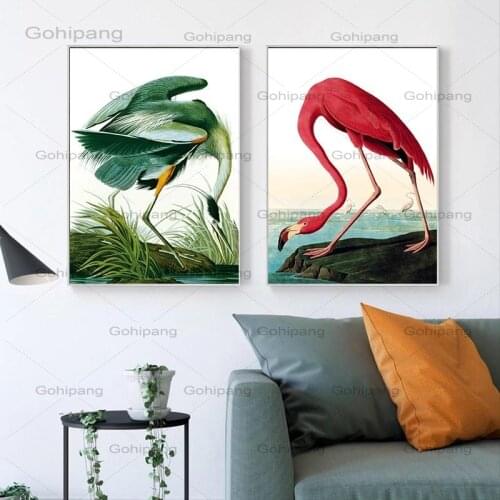 Crane Animal Living Room Picture Decorative Print Home Decor Wall Art Nordic Canvas Painting Colorful Europe Watercolor Poster