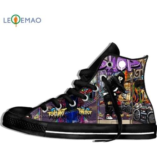 Custom Sneakers Hot Hip Hop Rockfor Men/high Quality Hip Hop Rock Canvas Trends Comfortable Ultra Light Sports Shoes