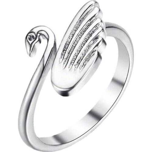 Swan Knitting Crochet Loop Ring Swan Open Finger Rings Faster Knitting Jewelry