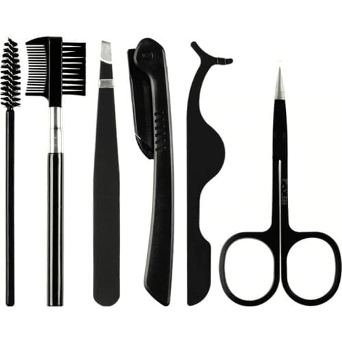 Eyebrow Trimmer Kit Eyelash Clip Eyebrow Scissors Tweezers Eyebrow Comb Razor Set Eyebrow Trimming Womens Makeup Tools