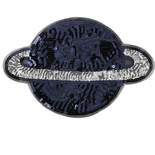 Large UFO Patch for Clothing Space Alien Sewing Applique Sequin Patches Clothes Sticker for Backpack T-shirt Decorations Badges