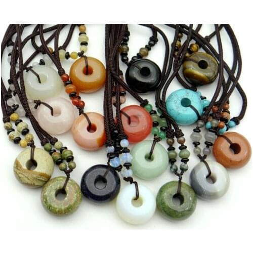 Natural stone Quartz Crystal tiger eye aventurine Opal lapis Turquoises beads charms Pendant for diy Jewelry making necklace S1