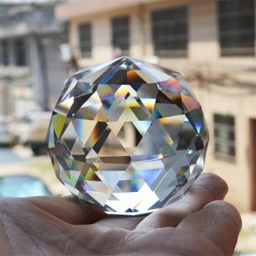 New Photography Faceted Crystal Ball Feng Shui Paperweight Decorative Glass Ball Shiny Birthday Gifts for Girl Home Decoration