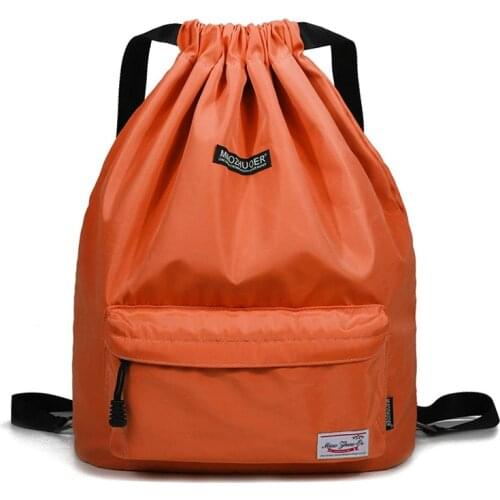 IKE MARTI New Women Drawstring Backpack Shoe Pocket Cinch Water Resistant Nylon String Bag Sackpack for Gym Shopping Sport Yoga