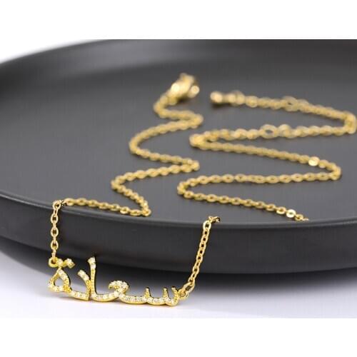 Arabian Crystal pendant necklace for Women Happiness Simple Necklace Gold Silver Color Choker Jewelry Christmas Gift