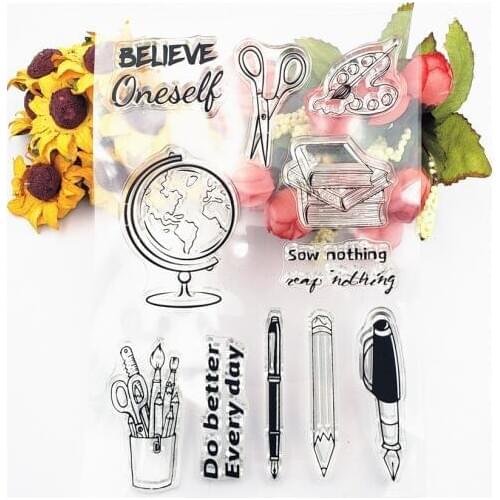 PANFELOU 11*16cm Globe stationery Transparent Silicone Rubber Clear Stamps cartoon for Scrapbooking/DIY Easter wedding album