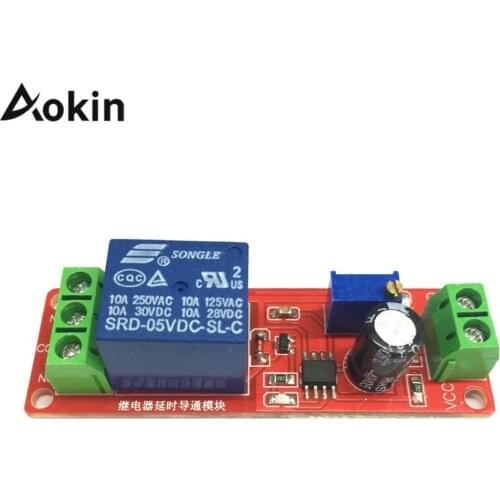 NE555 Timer Switch Adjustable Module 5V Delay Relay Shield Timing CPU 0-10S 0 to 10 Second 2200W Time Delay Relay Module