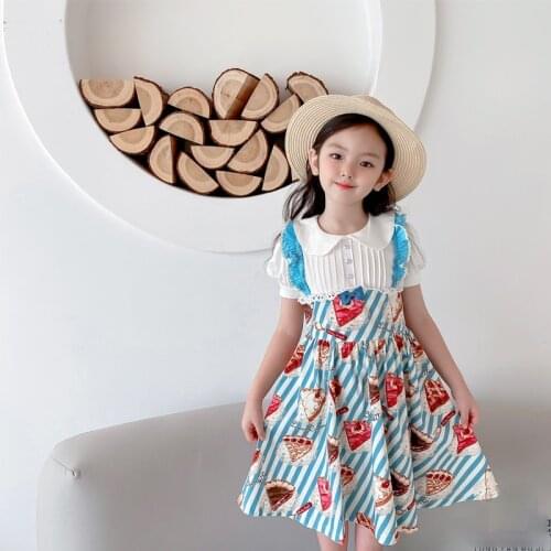 Custom Girls Dress Summer Super-Beautiful Childrens Japan Lolita Childrens Fake Two Dessert Cake Dress Flower Girl Dresses