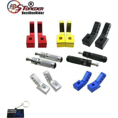 STONEDER CNC Aluminum Ajustable FootPeg Foot Rest Extender Riser Bracket For Pit Dirt Bike Motorcycle