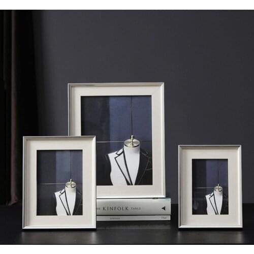 Simple Silver White Photo Frame Set 6 Inch 7 Inch 10 Inch European Style Home Decoration Desktop Picture Frame Decoration