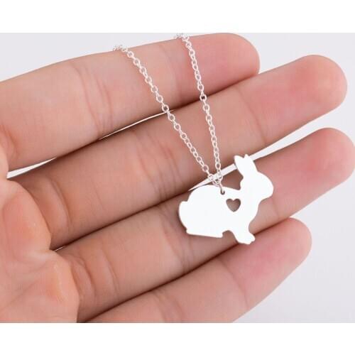 Daisies Lovely Boho Rabbit Necklace Animal Pendants Basket Pet Fashion Jewelry For Women Birthday Party Gift Accessories