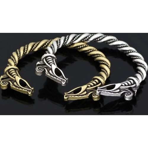 Nordic Viking Norse Raven Bangle with valknut gift bag