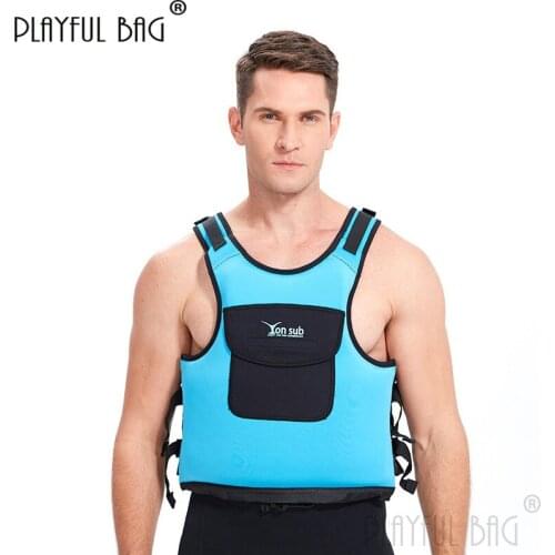 Playful bag 4 Color Adult Life Jacket Fishing Big Pocket Swimming Equipment Reflective sticker life jacket E58