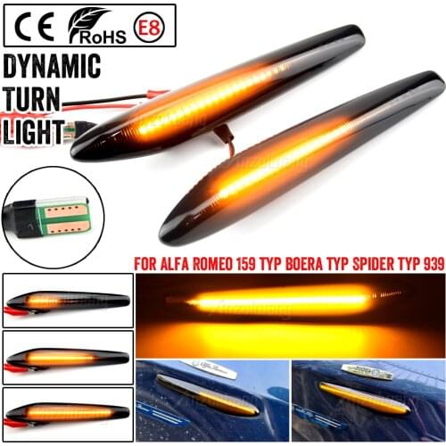 2Pcs Error Free LED Dynamic Side Marker Lights Arrow Turn Signal Blinker Lamps For Alfa Romeo 159 Sportwagon LED Car Accessories