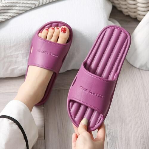 2021 New Style Slippers Female Summer Non-Slip Indoor Bathroom EVA Soft Bottom Bath Household Couple Slippers Wear-Resistant