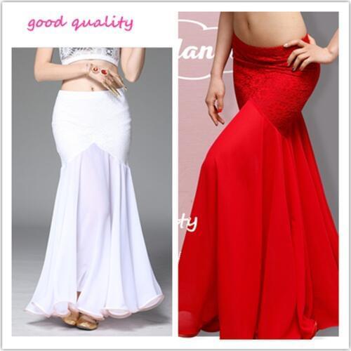Lace + chiffon bag hip skirt Belly dance fishtail skirt sexy belly dance costumes top /skirt 1pc free shipping