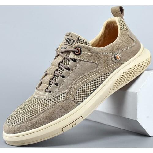 Men Shoes fashion Genuine Leather Loafers Breathable Autumn lace up comfortable Casual Shoes Outdoor Men Sneakers shoes Zapatos